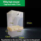 425ml/850ml Capacity Acrylic Parrot Automatic Bird Feeder Feeding Box